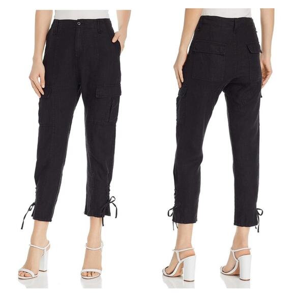 Joie Womens Telutci Linen Lace-Up Legs Cargo Pants - Picture 1 of 7